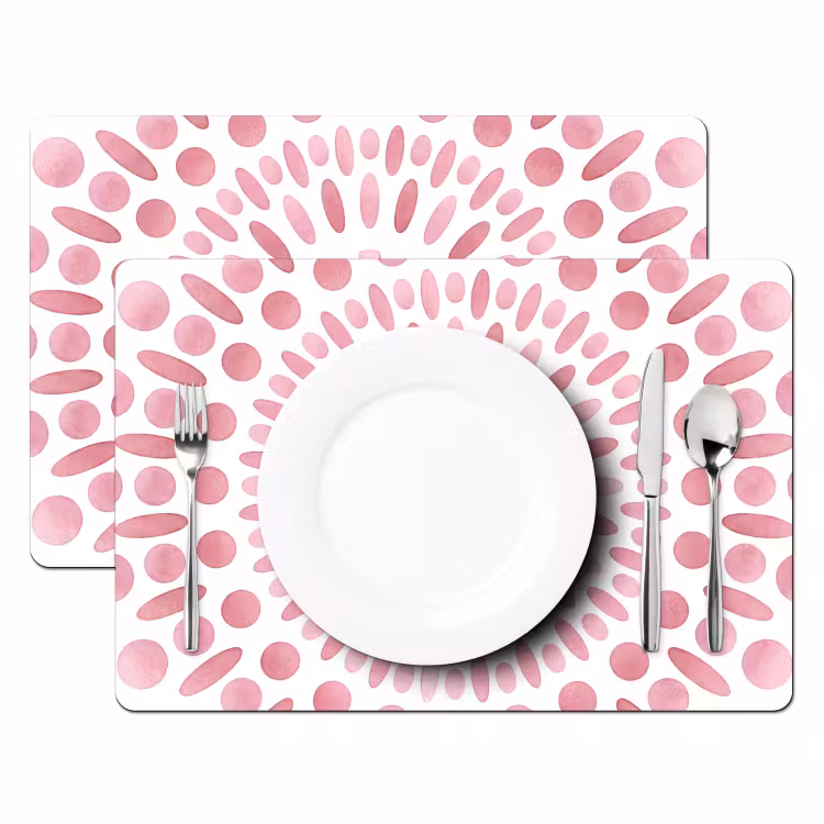 Tovaglietta – 6 pezzi - Abstract - Forme - Motivo - Acquerello - Rosa — 2
