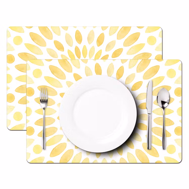 Tovaglietta – 6 pezzi - Astratto - Geometrico - Radioso - Giallo — 2