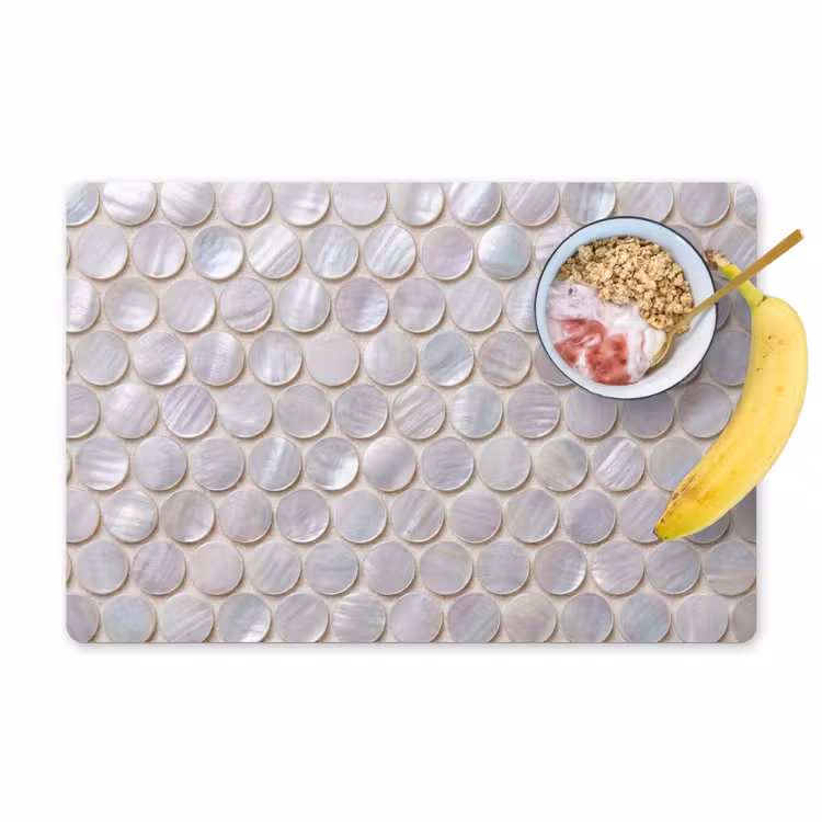 Tovaglietta – 6 pezzi - Motivo - Cerchi - Astratto - Moderno - Bianco — 1