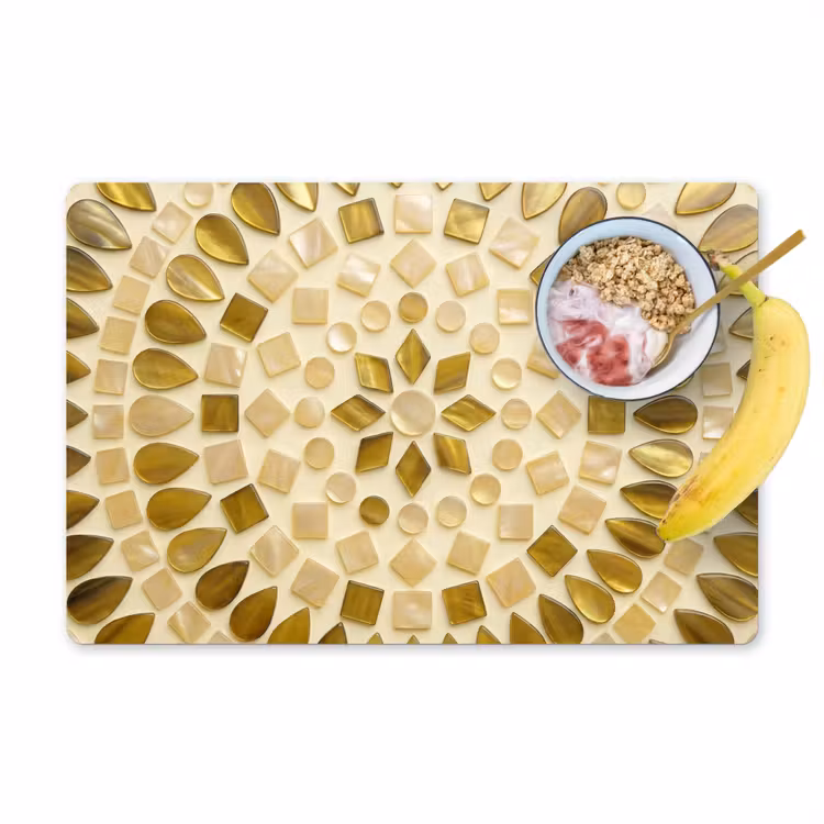 Tovaglietta – 6 pezzi - Motivo - Forme - Mosaico - Astratto - Oro — 1