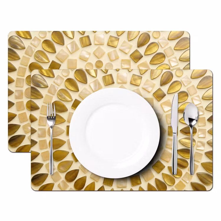 Tovaglietta – 6 pezzi - Motivo - Forme - Mosaico - Astratto - Oro — 2