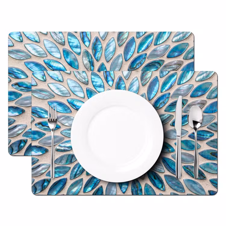 Tovaglietta – 6 pezzi - Motivo - Lucentezza - Astratto - Blu - Decorazione — 2