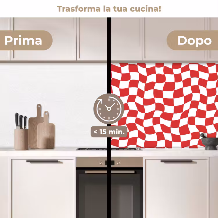 Schienale cucina - Ondulato - Motivo - Rosso — 3