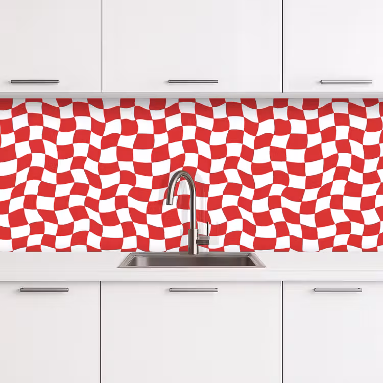 Schienale cucina - Ondulato - Motivo - Rosso — 4