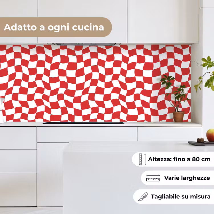 Schienale cucina - Ondulato - Motivo - Rosso — 7