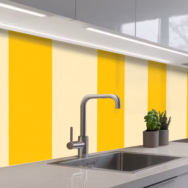 Schienale cucina - Strisce - Classico - Giallo — 2