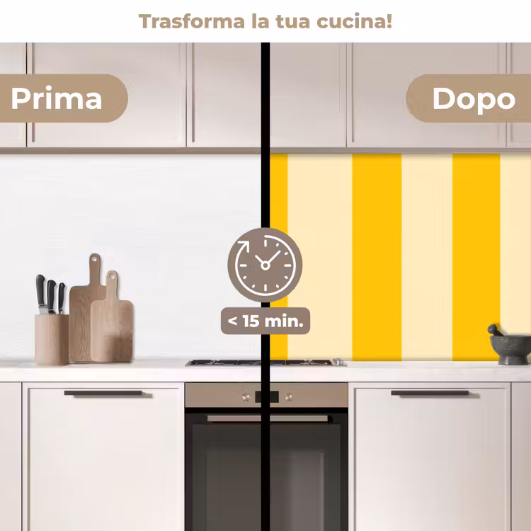 Schienale cucina - Strisce - Classico - Giallo — 3