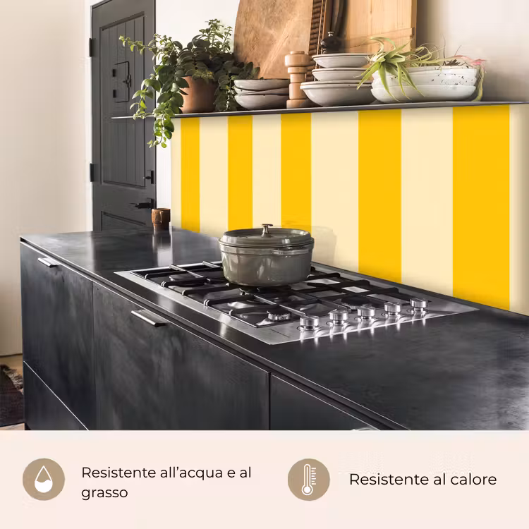 Schienale cucina - Strisce - Classico - Giallo — 5