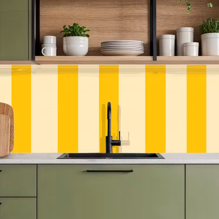 Schienale cucina - Strisce - Classico - Giallo — 8