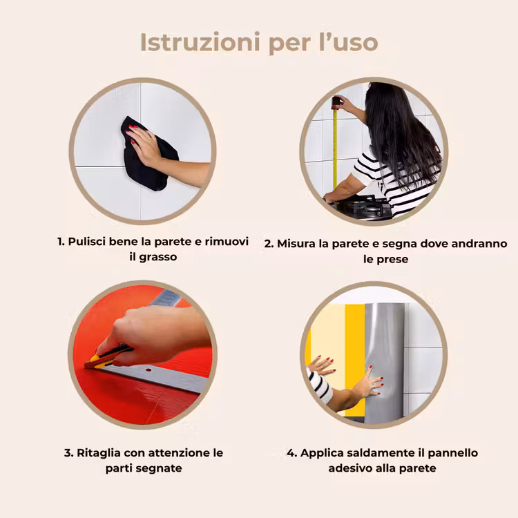 Schienale cucina - Strisce - Classico - Giallo — 9