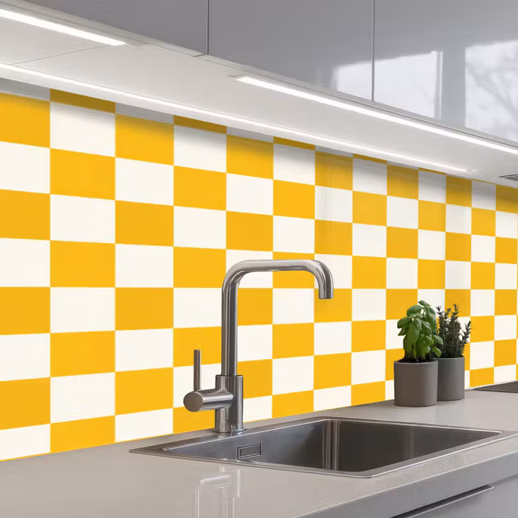 Schienale cucina - Tradizionale - Motivo - Giallo — 2