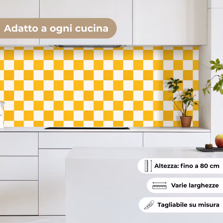 Schienale cucina - Tradizionale - Motivo - Giallo — 7