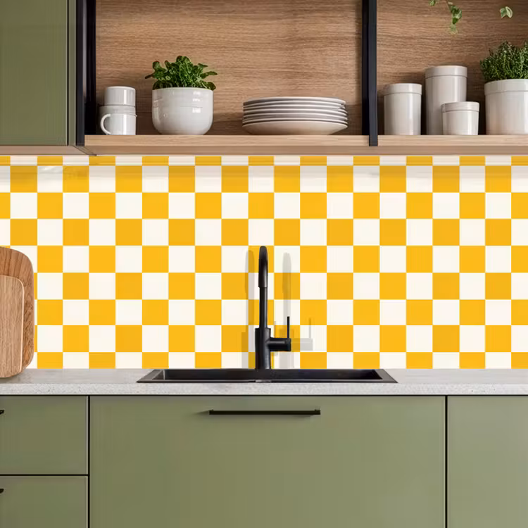 Schienale cucina - Tradizionale - Motivo - Giallo — 8