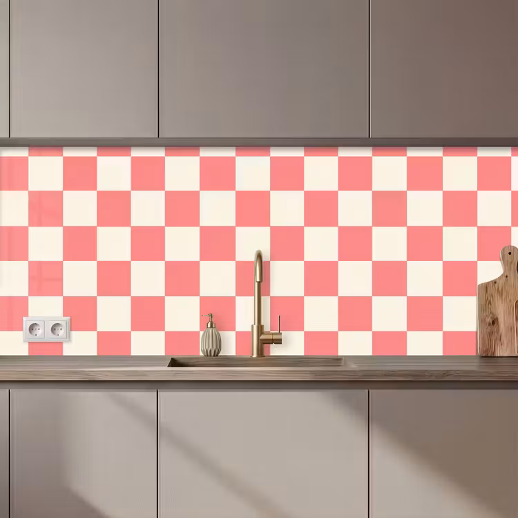Schienale cucina - Tradizionale - Motivo - Rosa — 1