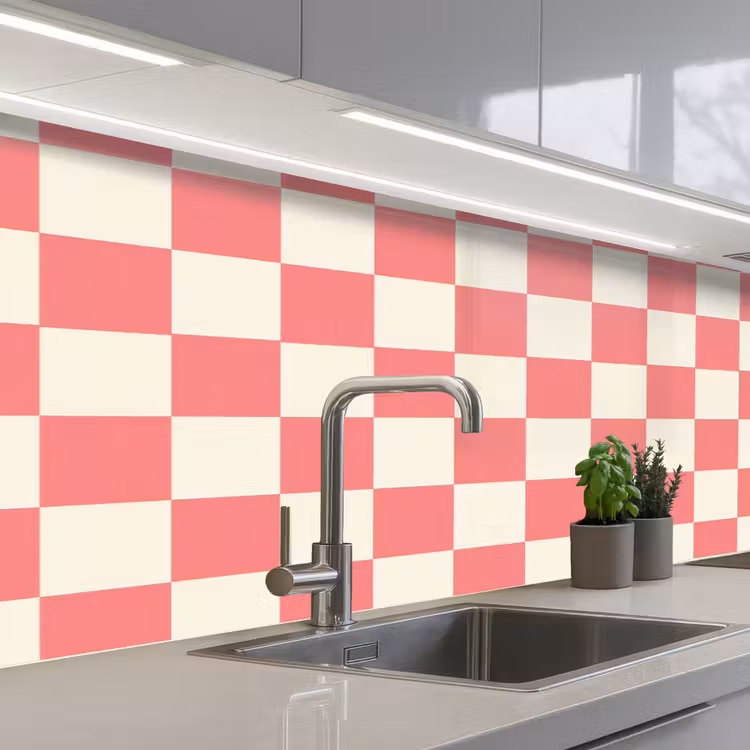Schienale cucina - Tradizionale - Motivo - Rosa — 2