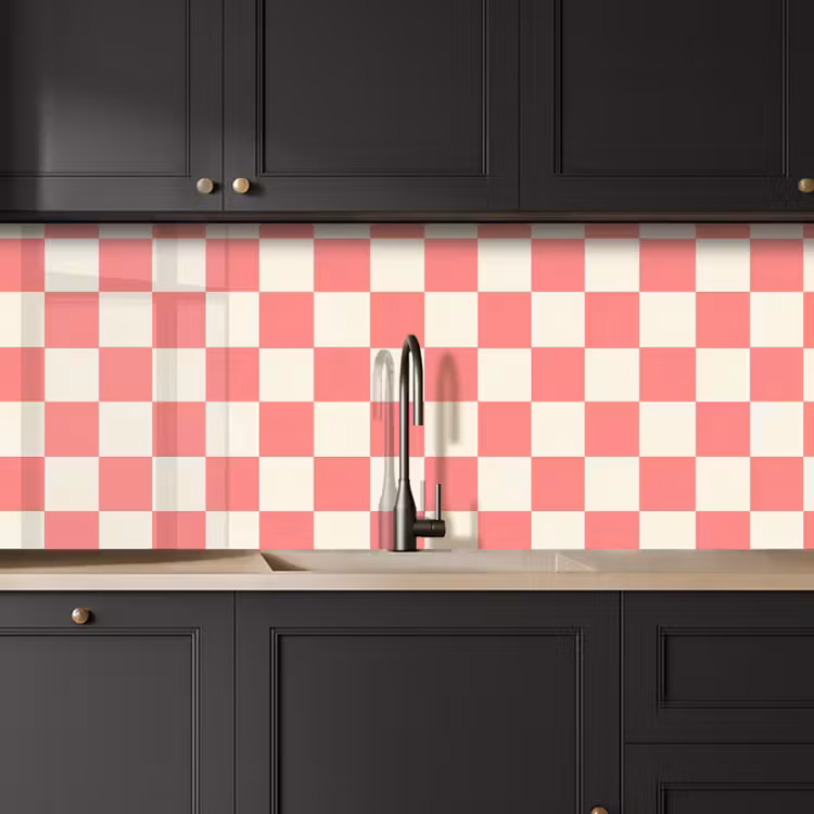 Schienale cucina - Tradizionale - Motivo - Rosa — 6