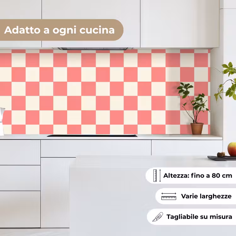 Schienale cucina - Tradizionale - Motivo - Rosa — 7