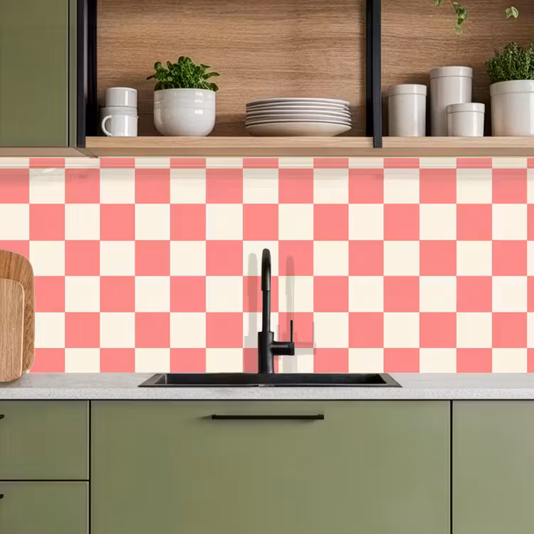 Schienale cucina - Tradizionale - Motivo - Rosa — 8