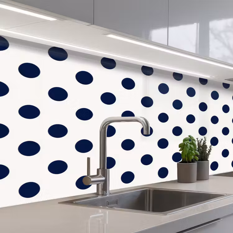 Schienale cucina - Classico - Puntini - Blu — 2