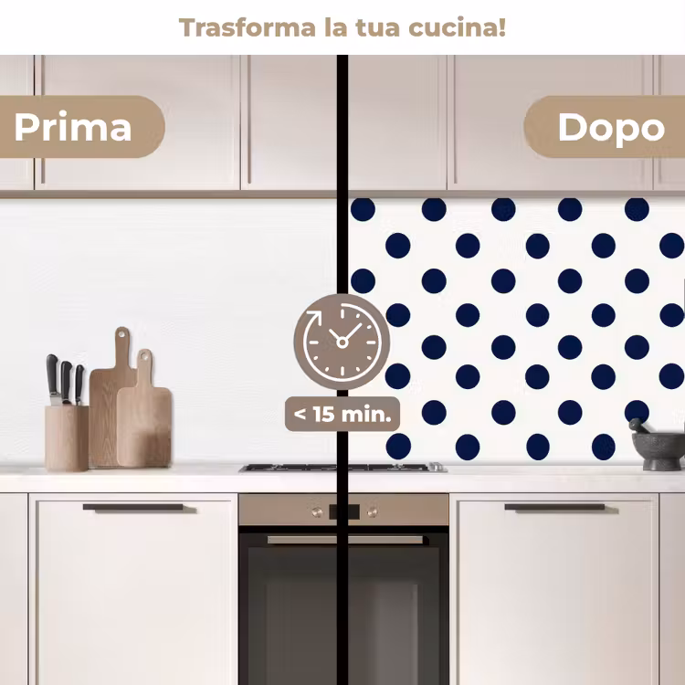 Schienale cucina - Classico - Puntini - Blu — 3