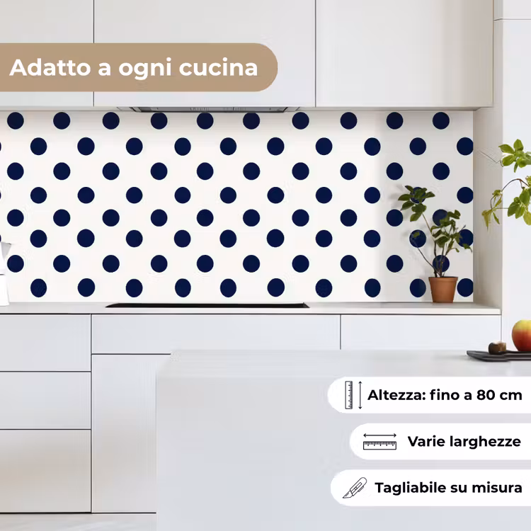 Schienale cucina - Classico - Puntini - Blu — 7