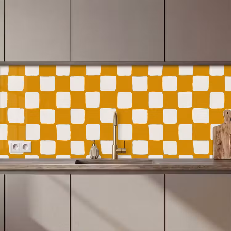 Schienale cucina - Grafica - Motivo - Ocra — 1