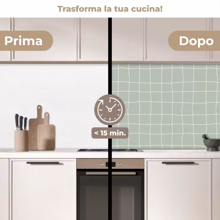 Schienale cucina - Motivo a scacchi - Ondulato - Verde — 3