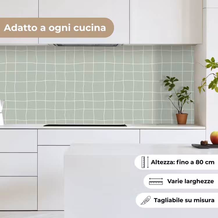Schienale cucina - Motivo a scacchi - Ondulato - Verde — 7