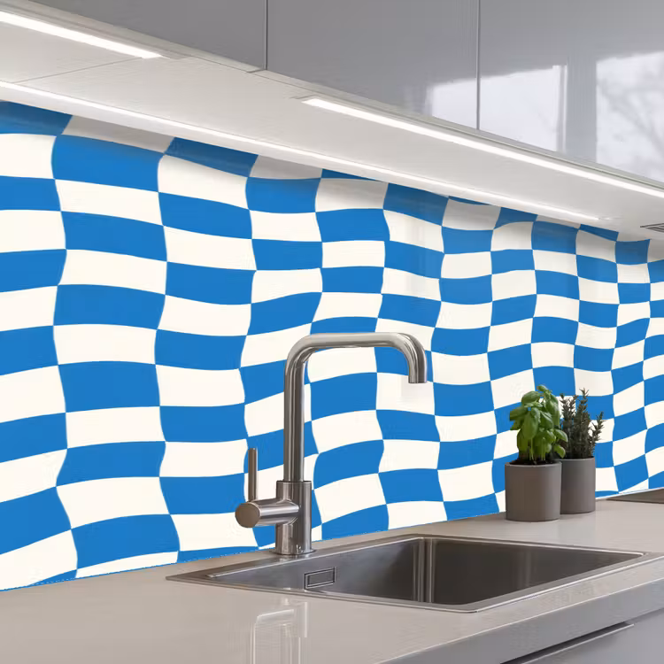 Schienale cucina - Ondulato - Motivo - Blu — 2