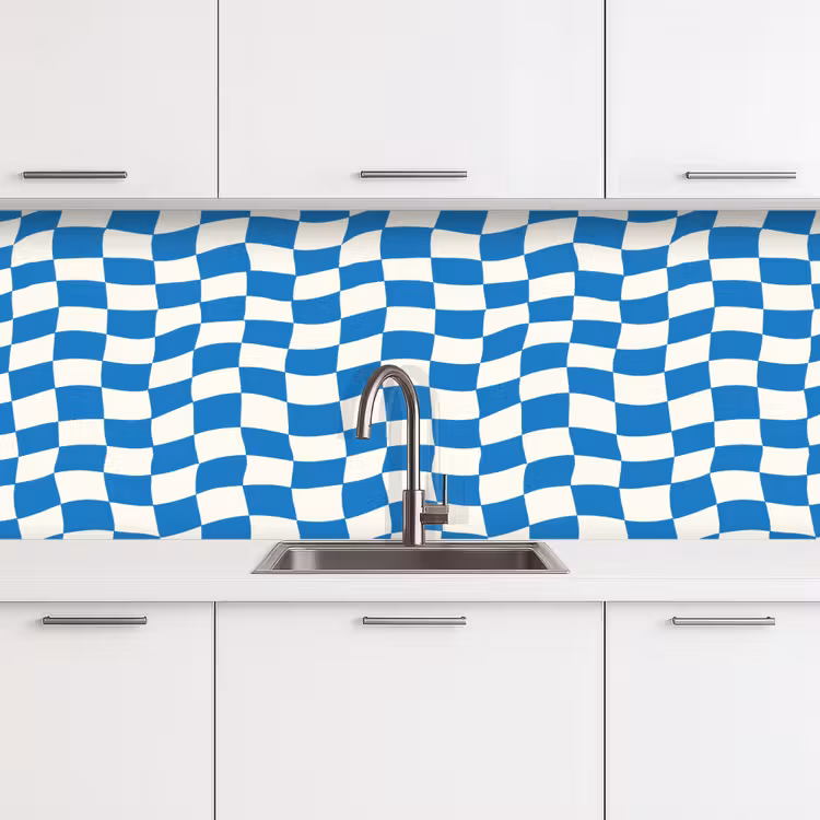 Schienale cucina - Ondulato - Motivo - Blu — 4