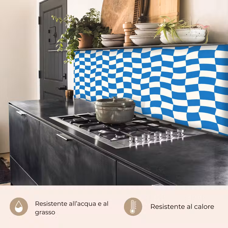 Schienale cucina - Ondulato - Motivo - Blu — 5