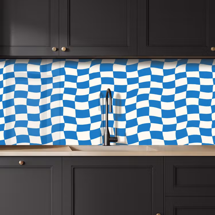 Schienale cucina - Ondulato - Motivo - Blu — 6