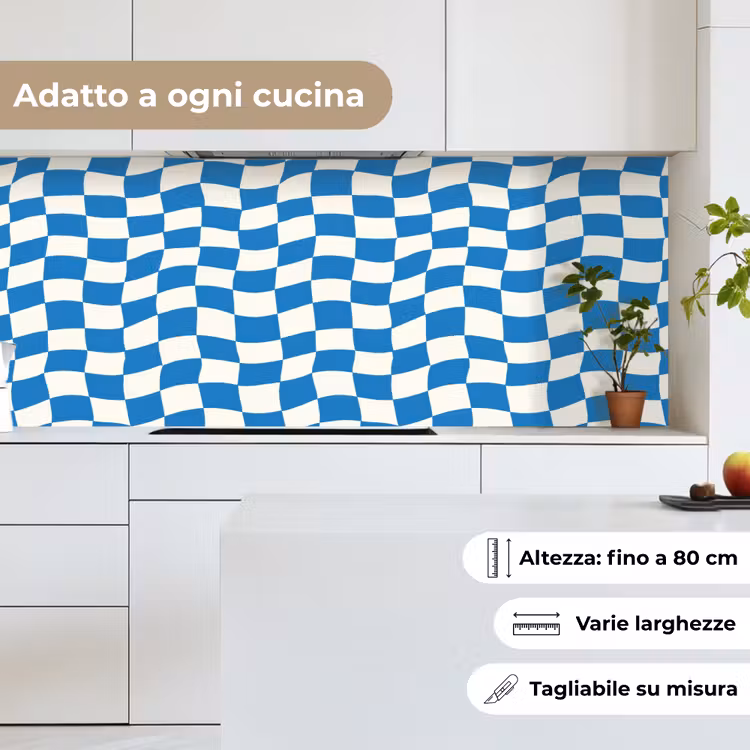 Schienale cucina - Ondulato - Motivo - Blu — 7