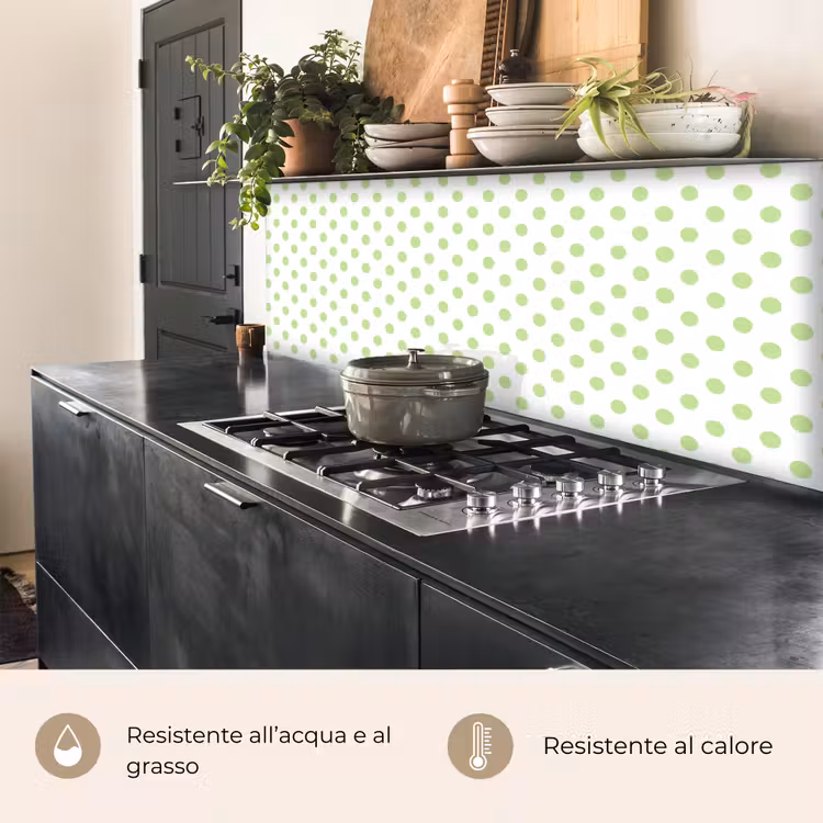 Schienale cucina - Puntini - Classico - Verde — 5