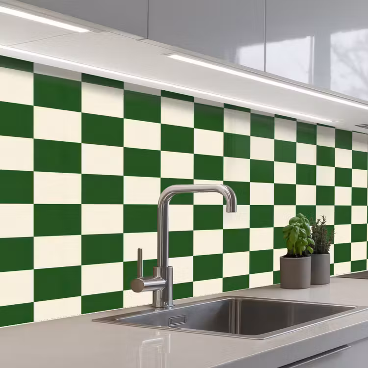 Schienale cucina - Scacchiera - Motivo - Verde — 2