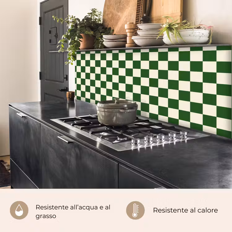 Schienale cucina - Scacchiera - Motivo - Verde — 5