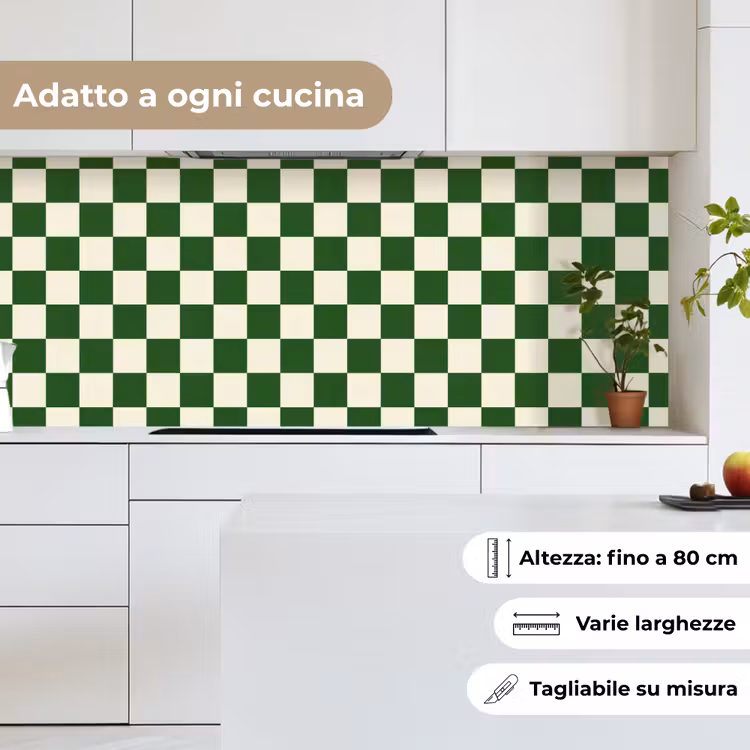 Schienale cucina - Scacchiera - Motivo - Verde — 7
