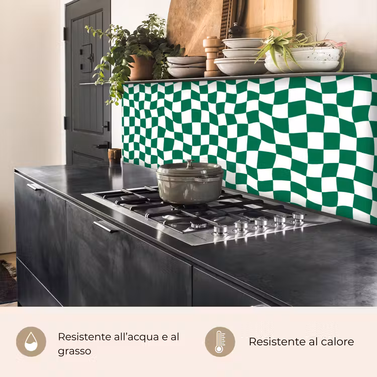 Schienale cucina - Scacchiera - Ondulata - Verde — 5