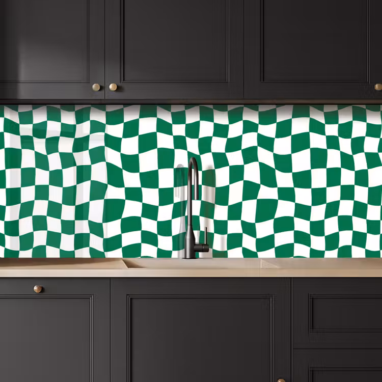 Schienale cucina - Scacchiera - Ondulata - Verde — 6