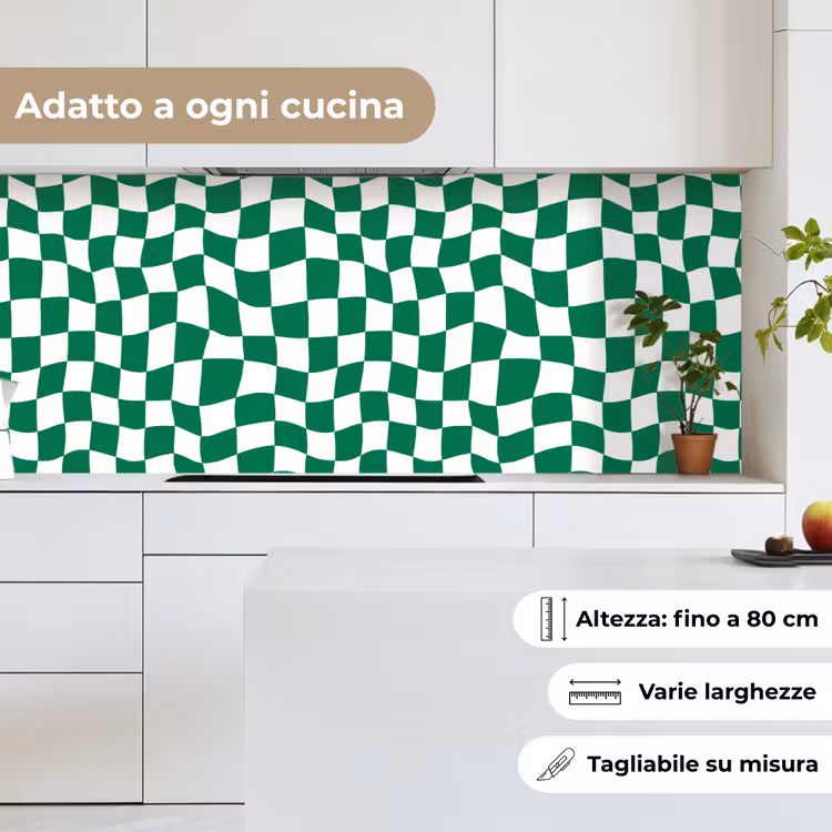 Schienale cucina - Scacchiera - Ondulata - Verde — 7