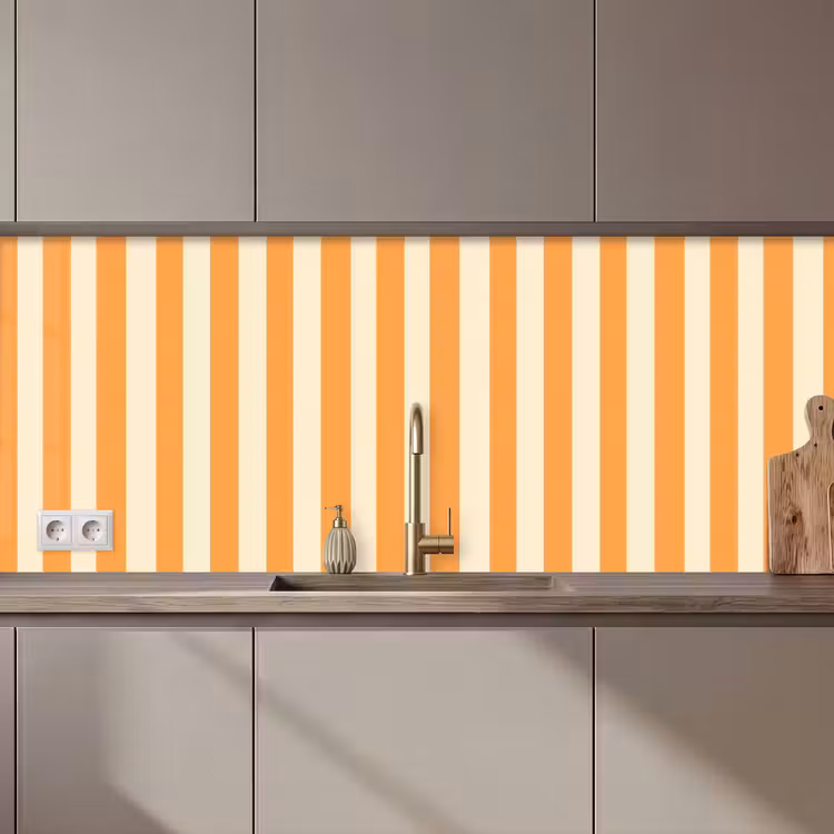 Schienale cucina - Strisce - Motivo - Arancione — 1