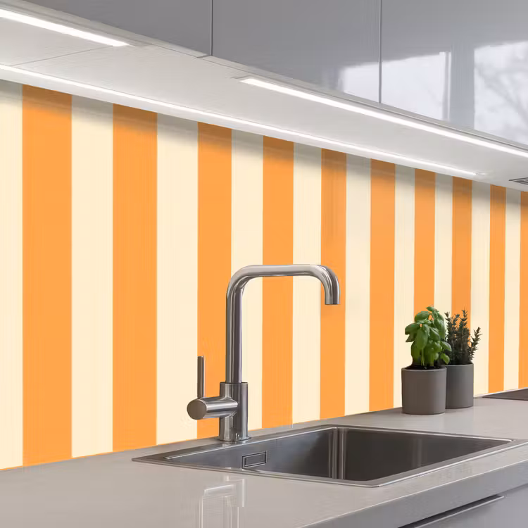 Schienale cucina - Strisce - Motivo - Arancione — 2