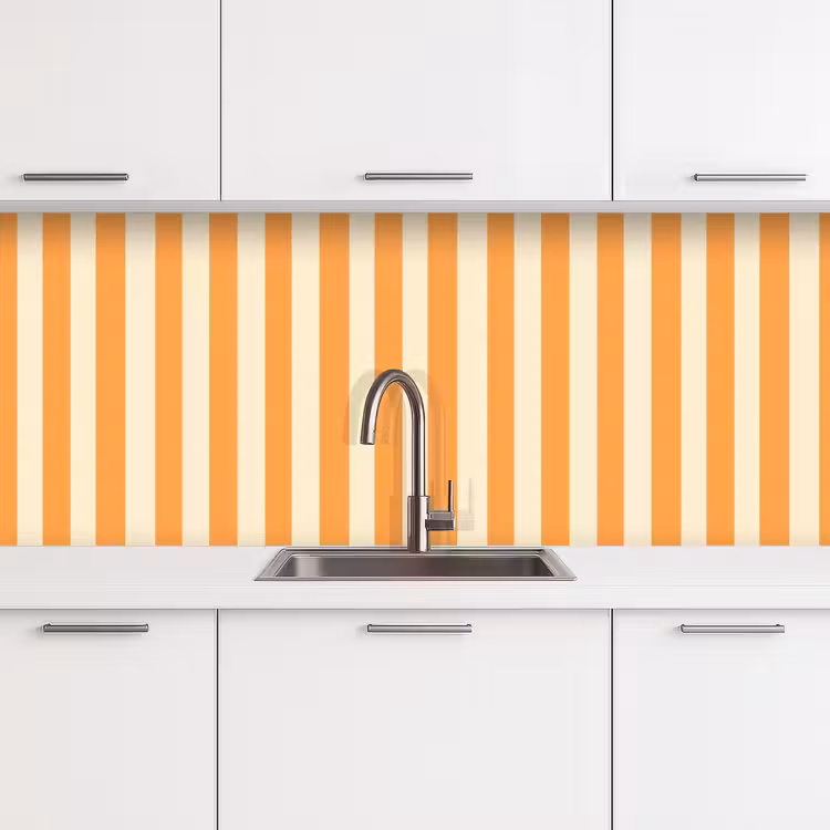 Schienale cucina - Strisce - Motivo - Arancione — 4