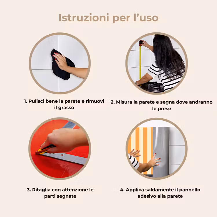 Schienale cucina - Strisce - Motivo - Arancione — 9