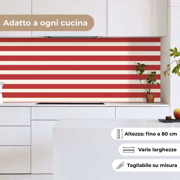 Schienale cucina - Strisce - Motivo - Rosso — 7