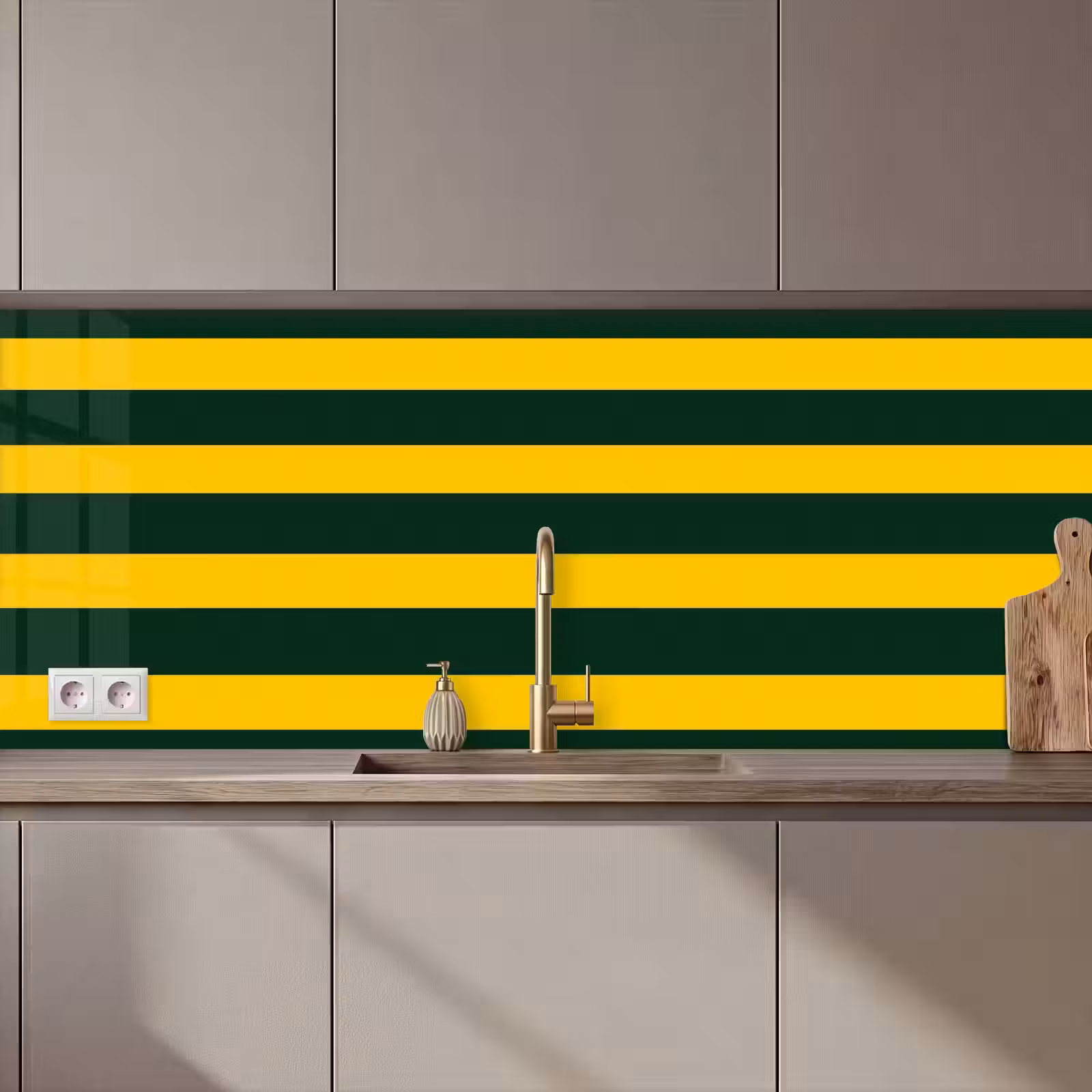Schienale cucina - Classico - Strisce - Verde — 1