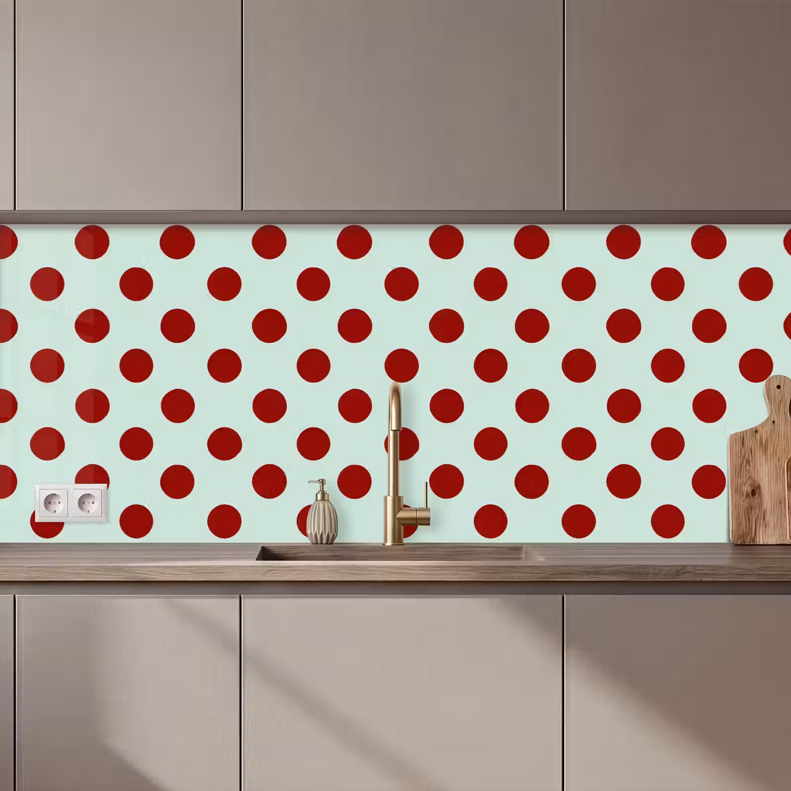 Schienale cucina - Pois - Rosso — 1