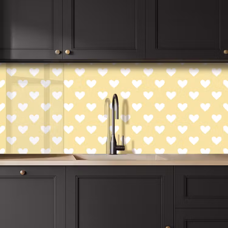 Schienale cucina - Cuori - Motivo - Giallo — 6