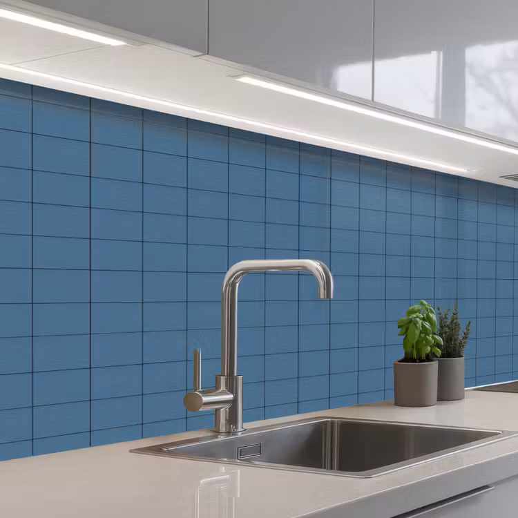 Schienale cucina - Diamanti - Geometrico - Blu — 2