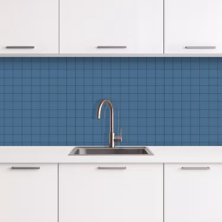 Schienale cucina - Diamanti - Geometrico - Blu — 4